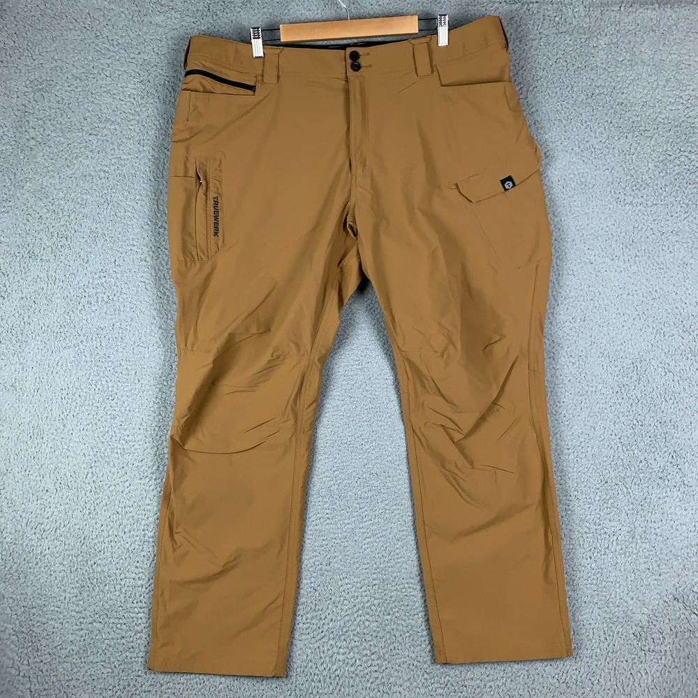 Truewerk T1 Werkpant Work Pants Men's 42 x 30 Sand Relaxed Fit Softshell Cargo